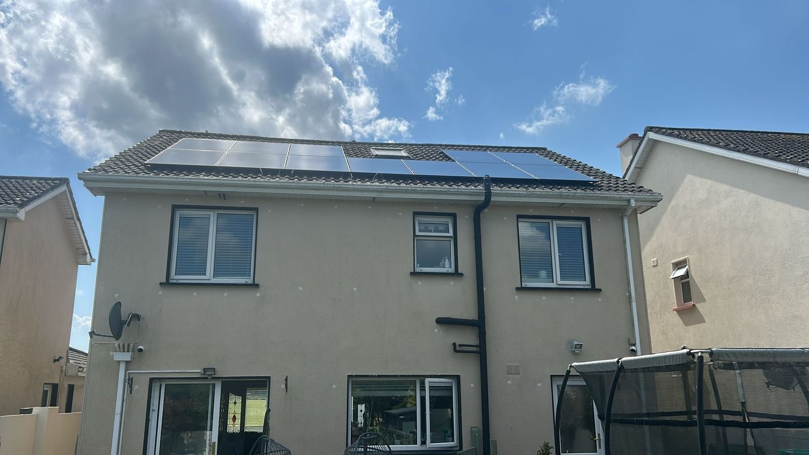 Solar PV array on the rear roof of a semi-detached house, by Elececo Engineering